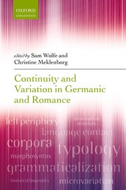Cover for 

Continuity and Variation in Germanic and Romance






