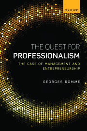 Cover for 

The Quest for Professionalism






