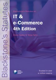 Cover for 

Blackstones Statutes on IT and e-Commerce







