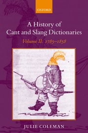 Cover for 

A History of Cant and Slang Dictionaries






