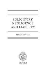 Cover for 

Solicitors Negligence and Liablility






