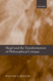 Cover for 

Hegel and the Transformation of Philosophical Critique






