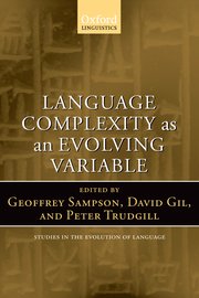 Cover for 

Language Complexity as an Evolving Variable






