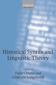Cover for 

Historical Syntax and Linguistic Theory







