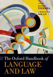 Cover for 

The Oxford Handbook of Language and Law






