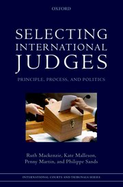 Cover for 

Selecting International Judges






