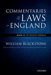 Cover for 

The Oxford Edition of Blackstones






