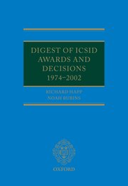 Cover for 

Digest of ICSID Awards and Decisions: 1974-2002






