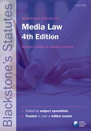 Cover for 

Blackstones Statutes on Media Law






