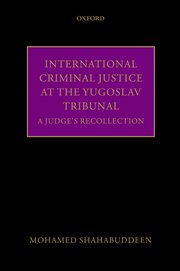 Cover for 

International Criminal Justice at the Yugoslav Tribunal






