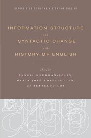 Cover for 

Information Structure and Syntactic Change in the History of English






