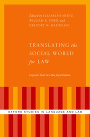 Cover for 

Translating the Social World for Law






