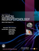 Cover for Archives of Clinical Neuropsychology