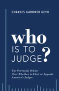 Cover for Who is to Judge? - 9780190887148