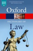 Cover for A Dictionary of Law - 9780192897497