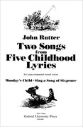 Cover for Two Songs from <em>Five Childhood Lyrics</em>