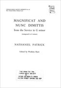 Cover for Magnificat and Nunc Dimittis (from Short Service in G minor)