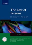 Cover for The Law of Persons in South Africa