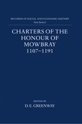 Cover for Charters of the Honour of Mowbray 1107-1191