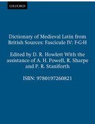 Cover for Dictionary of Medieval Latin from British Sources