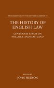 Cover for The History of English Law