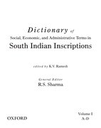 Cover for Dictionary of Social, Economic, and Administrative Terms in South India Inscriptions, Volume 1 (A-D)