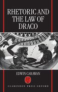 Cover for Rhetoric and the Law of Draco