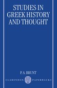 Cover for Studies in Greek History and Thought