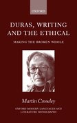 Cover for Duras, Writing, and the Ethical