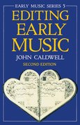 Cover for Editing Early Music