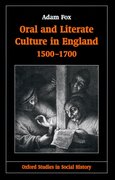 Cover for Oral and Literate Culture in England, 1500-1700
