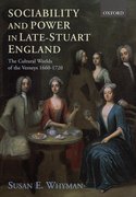 Cover for Sociability and Power in Late Stuart England