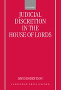 Cover for Judicial Discretion in the House of Lords