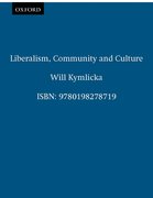Cover for Liberalism, Community and Culture