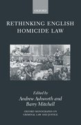 Cover for Rethinking English Homicide Law