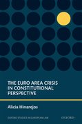 Cover for The Euro Area Crisis in Constitutional Perspective