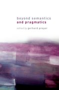Cover for Beyond Semantics and Pragmatics
