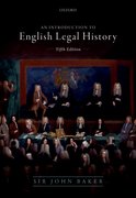 Cover for Introduction to English Legal History