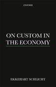 Cover for On Custom in the Economy