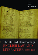 Cover for The Oxford Handbook of English Law and Literature, 1500-1700