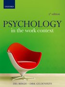 Cover for Psychology in the Work Context