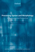 Cover for Processing Syntax and Morphology