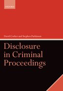 Cover for Disclosure in Criminal Proceedings