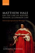 Cover for Matthew Hale: On the Law of Nature, Reason, and Common Law