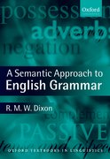 Cover for A Semantic Approach to English Grammar