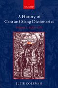Cover for A History of Cant and Slang Dictionaries