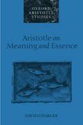 Cover for Aristotle on Meaning and Essence