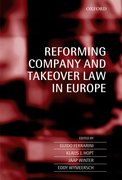 Cover for Reforming Company and Takeover Law in Europe