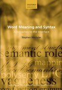 Cover for Word Meaning and Syntax