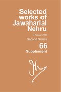 Cover for Selected Works Of Jawaharlal Nehru, Second Series, Vol 66 (supplement)